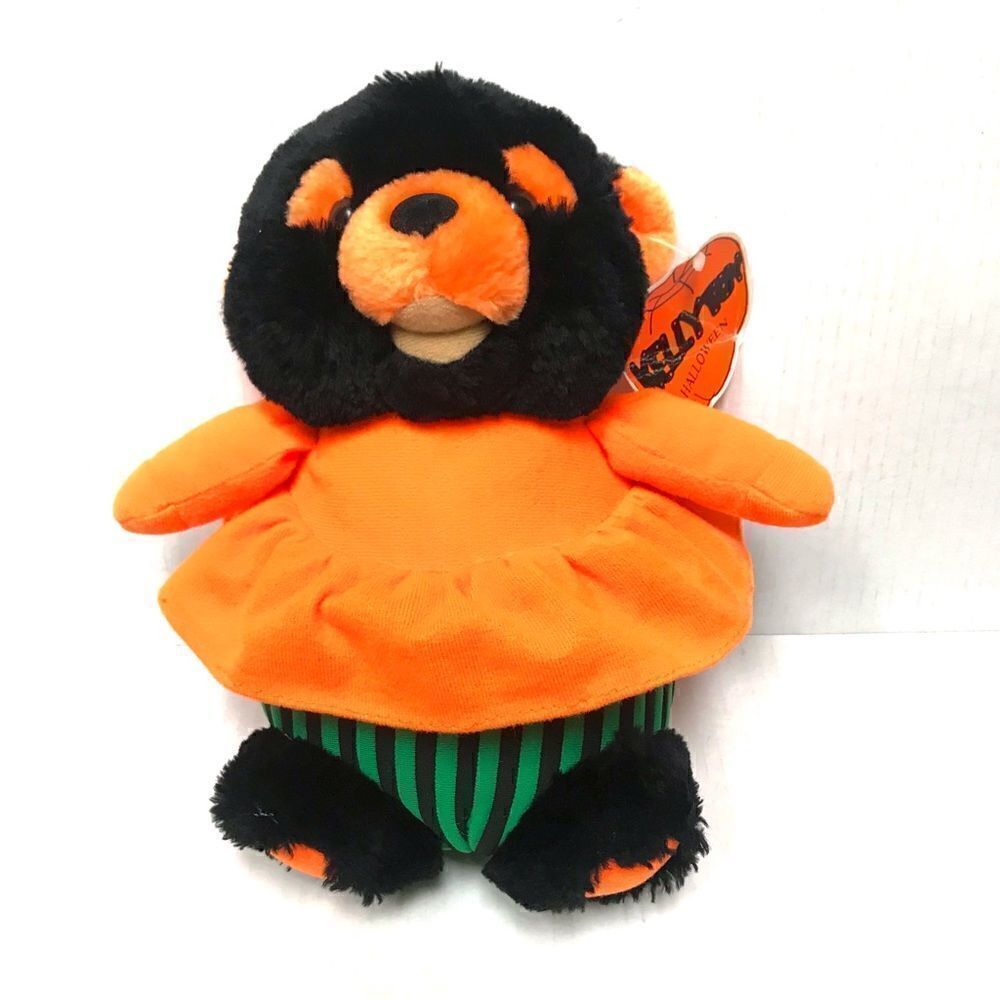 Kellytoy Halloween pumpkin plush bear NWT